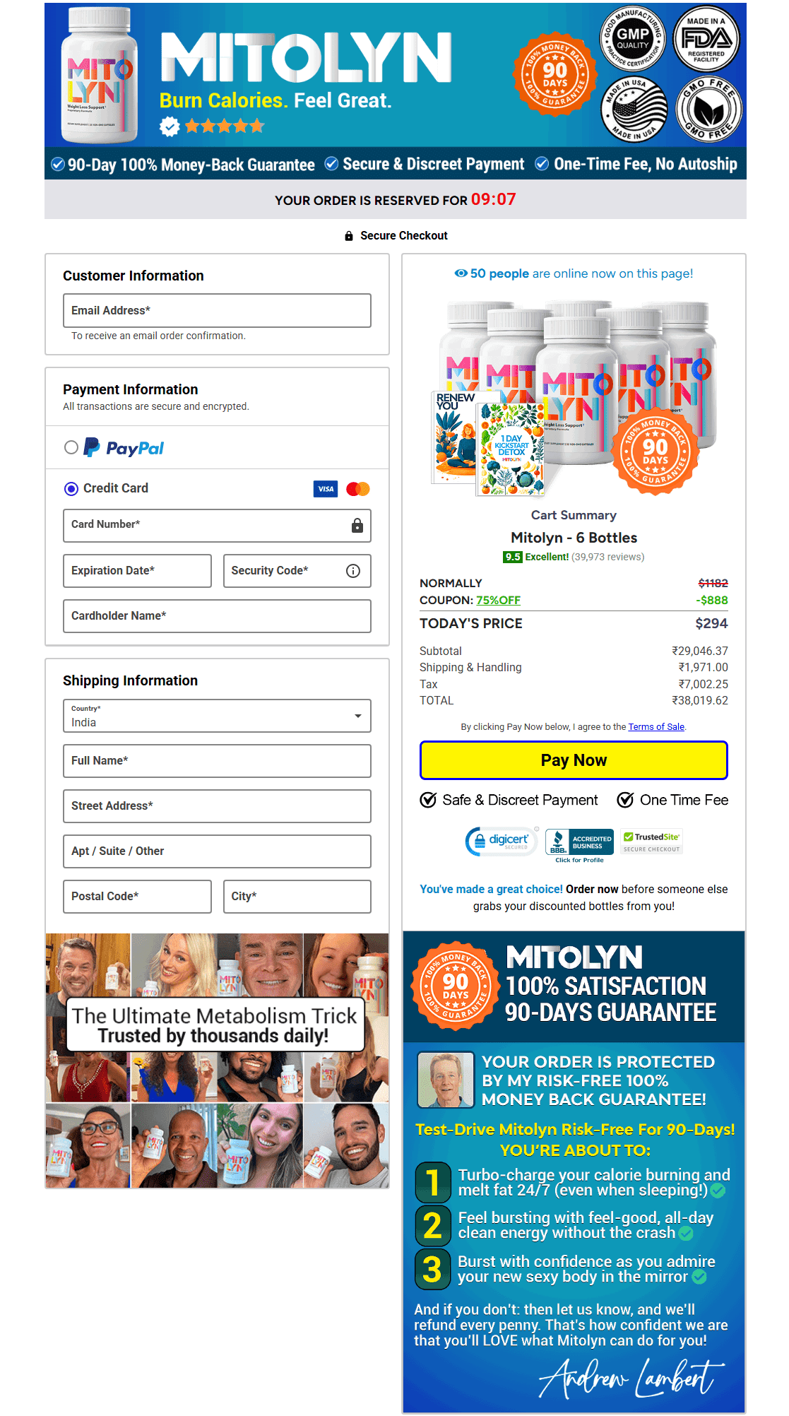 mitolyn Secure-Checkout page